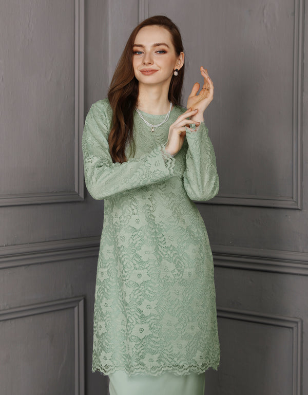 BAJU KURUNG PAHANG MODEN ELINA (SPRING GREEN)